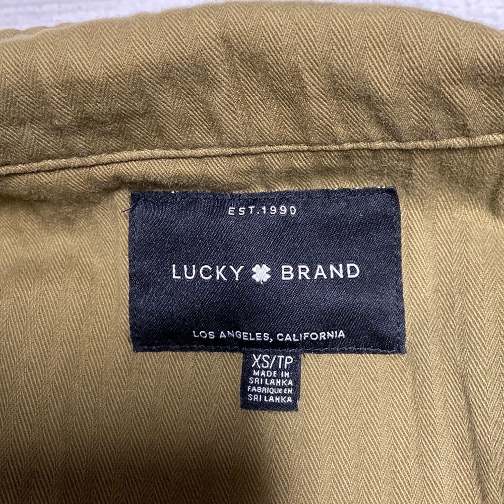 Lucky Brand Utility Jacket Color Army Green Cinch Waist Long Sleeve Coat - Picture 6 of 16